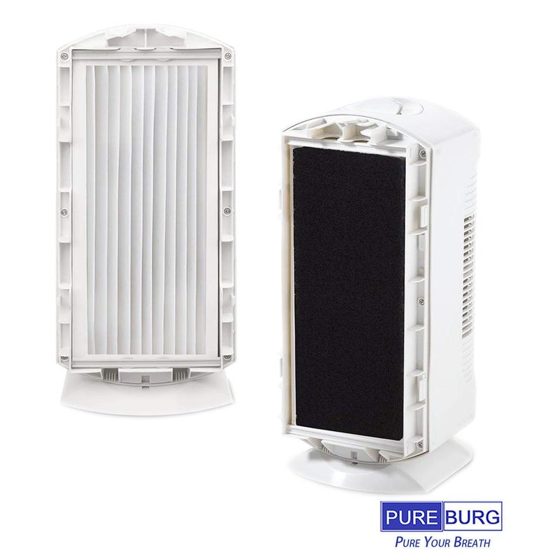 PUREBURG 990051000 Replacement True HEPA Filter Set Compatible with Hamilton Beach TrueAir 04383 04384 04385 04386 Compact Pet Air Purifier,H13 Activated Carbon,2-Pack - Image 2